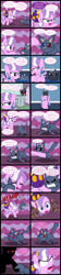 Size: 1280x5729 | Tagged: safe, artist:magerblutooth, diamond tiara, oc, oc:dazzle, oc:il, cat, earth pony, pony, comic:diamond and dazzle, angry, broken, broken tiara, comic, glare, imp, looking up, meme, rage face, red eyes take warning, shocked, shrunken pupils, this will end in pain, trash can