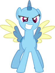 Size: 990x1324 | Tagged: safe, artist:pegasski, oc, oc only, alicorn, pony, may the best pet win, alicorn oc, bald, base, eyelashes, frown, horn, scowl, simple background, solo, spread wings, transparent background, two toned wings, wings