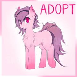 Size: 1000x1000 | Tagged: safe, artist:shoggoth-tan, oc, pony, adoptable, auction, chest fluff, ear fluff