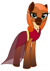 Size: 744x1052 | Tagged: safe, artist:cheezedoodle96, artist:cloudyglow, edit, oc, oc only, oc:ambermane, earth pony, pony, .svg available, clothes, dress, earth pony oc, eye scar, female, gradient hooves, gradient mane, jewelry, mare, necklace, scar, simple background, solo, svg, transparent background, vector, vector edit