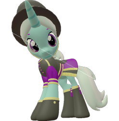 Size: 711x720 | Tagged: safe, artist:topsangtheman, cornetta, pony, unicorn, 3d, clothes, hat, looking at you, looking down at you, simple background, solo, source filmmaker, transparent background, uniform