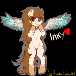 Size: 5500x5500 | Tagged: safe, artist:alejandraarelycc, artist:tonystorm12, oc, oc:inky stylus, pegasus, pony, art, artwork, beautiful, cute, deviantart, fanart, oc pe, pegasus oc, wings, woman