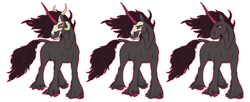 Size: 2274x930 | Tagged: safe, alternate version, artist:idclop, fhtng th§ ¿nsp§kbl, classical unicorn, unicorn, them's fightin' herds, cloven hooves, colored hooves, colored horn, community related, fred, horn, leonine tail, male, simple background, species swap, stallion, transparent background, unshorn fetlocks