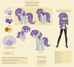 Size: 1024x925 | Tagged: safe, artist:nightydream, oc, oc:nighty dream, pegasus, pony, equestria girls, female, filly, male, mare, reference sheet, solo, stallion