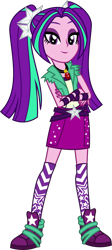 Size: 1417x3155 | Tagged: safe, artist:sketchmcreations, aria blaze, equestria girls, clothes, commission, crossed arms, female, gem, kneesocks, looking at you, pigtails, shoes, simple background, siren gem, skirt, smiling, sneakers, socks, transparent background, twintails, vector