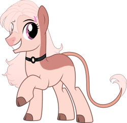 Size: 2485x2399 | Tagged: safe, artist:crystalponyart7669, artist:lazuli, oc, oc only, oc:claire, earth pony, pony, choker, cloven hooves, female, high res, leonine tail, mare, simple background, solo, transparent background