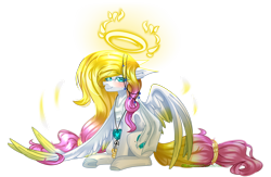 Size: 4000x2600 | Tagged: safe, artist:redheartponiesfan, oc, oc:angel light, pegasus, pony, colored wings, colored wingtips, female, halo, mare, simple background, solo, transparent background