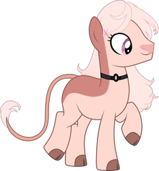 Size: 2592x2777 | Tagged: safe, artist:crystalponyart7669, oc, oc only, oc:claire, earth pony, pony, choker, cloven hooves, female, leonine tail, mare, simple background, solo, transparent background