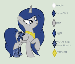 Size: 2608x2232 | Tagged: safe, artist:lominicinfinity, oc, oc:rosalinda sparks, alicorn, pony, female, mare, reference sheet, simple background, solo, two toned wings, wings
