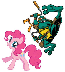 Size: 566x623 | Tagged: safe, artist:dinoboted, earth pony, pony, crossover, michelangelo, simple background, teenage mutant ninja turtles, white background