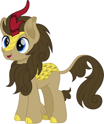 Size: 1259x1500 | Tagged: safe, artist:cloudyglow, doctor whooves, kirin, cute, doctorbetes, kirin-ified, male, movie accurate, open mouth, simple background, smiling, solo, species swap, stallion, transparent background