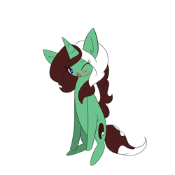 Size: 1000x1000 | Tagged: safe, artist:kaggy009, oc, oc:peppermint pattie (unicorn), pony, unicorn, ask peppermint pattie, blushing, cute, female, mare, solo