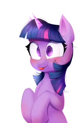 Size: 1186x1735 | Tagged: safe, artist:confetticakez, twilight sparkle, pony, unicorn, cute, ear fluff, female, glasses, mare, silly, silly pony, simple background, solo, tongue out, twiabetes, white background