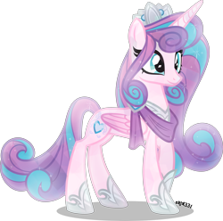 Size: 4000x3964 | Tagged: safe, artist:orin331, princess flurry heart, alicorn, crystal pony, pony, crown, crystallized, cutie mark, female, jewelry, mare, older, older flurry heart, raised hoof, regalia, simple background, solo, transparent background