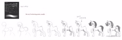 Size: 3937x1291 | Tagged: safe, artist:alcor, derpibooru import, applejack, earth pony, pony, drawing, guide, how to draw, side view, sketch, tutorial