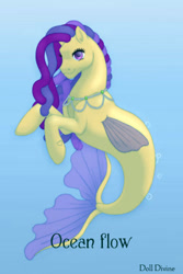 Size: 400x600 | Tagged: safe, artist:katmares, derpibooru import, ocean flow, seapony (g4), solo