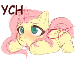 Size: 1500x1192 | Tagged: safe, artist:nika-rain, derpibooru import, fluttershy, pegasus, pony, chibi, commission, cute, solo, ych example, ych sketch, your character here