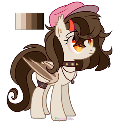Size: 2763x2946 | Tagged: safe, artist:2pandita, oc, oc only, bat pony, pony, choker, female, mare, simple background, solo, spiked choker, transparent background