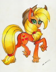 Size: 2373x3017 | Tagged: safe, artist:luxiwind, derpibooru import, applejack, earth pony, pony, high res, solo, traditional art