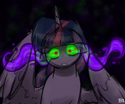 Size: 3000x2500 | Tagged: safe, artist:lrusu, twilight sparkle, twilight sparkle (alicorn), alicorn, pony, 2015, solo, sombra eyes