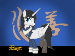 Size: 2048x1536 | Tagged: safe, artist:thunder burst, oc, oc:nigthmarezould, alicorn, pony, avatar the last airbender, clothes, solo, water tribe
