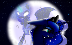 Size: 3098x1936 | Tagged: safe, artist:singalek-onyoutube, derpibooru import, nightmare moon, princess luna, alicorn, pony, moon, sad, wallpaper