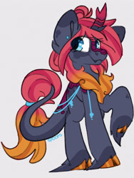 Size: 3054x4072 | Tagged: safe, artist:itsspoopsb, oc, oc:obsidia flame, kirin, cute, female, looking at you, mare, simple background, white background