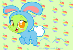 Size: 1132x775 | Tagged: safe, artist:lauboz, derpibooru import, granny smith, family appreciation day, animal costume, bunny costume, clothes, costume, cute, solo