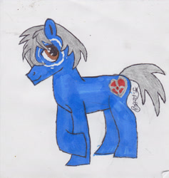 Size: 2387x2513 | Tagged: safe, artist:jezzarat, oc, oc:clutterstep, earth pony, birth mark, earth pony oc, solo, traditional art