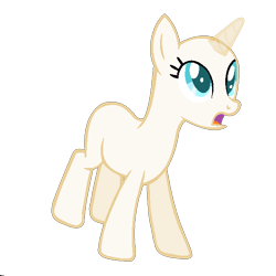 Size: 600x600 | Tagged: safe, artist:sakyas-bases, oc, pony, unicorn, bald, base, eyelashes, horn, looking up, open mouth, simple background, solo, transparent background, unicorn oc