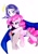 Size: 2322x3342 | Tagged: safe, artist:liaaqila, derpibooru import, pinkie pie, earth pony, human, pony, commission, crossover, cute, diapinkes, female, hug, mare, open mouth, raven (teen titans), simple background, surprised, teen titans, traditional art, white background