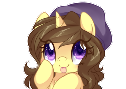 Size: 735x520 | Tagged: safe, artist:loyaldis, oc, oc only, oc:astral flare, pony, unicorn, :p, adorable face, beanie, cute, hat, hooves, simple background, solo, tongue out, transparent background