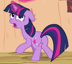 Size: 482x428 | Tagged: safe, derpibooru import, screencap, twilight sparkle, unicorn twilight, pony, unicorn, the crystal empire, butt, cropped, female, floppy ears, golden oaks library, mare, plot, solo, twibutt