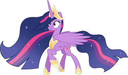 Size: 4449x2621 | Tagged: safe, artist:helenosprime, derpibooru import, princess twilight 2.0, twilight sparkle, twilight sparkle (alicorn), alicorn, pony, the last problem, crown, female, hoof shoes, jewelry, mare, puffy cheeks, raised hoof, regalia, simple background, solo, spread wings, transparent background, wings