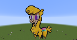 Size: 1366x715 | Tagged: safe, artist:sonicboy112, paprika paca, alpaca, them's fightin' herds, community related, cute, female, minecraft, minecraft pixel art, pixel art, smiling, solo