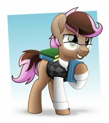 Size: 800x898 | Tagged: safe, artist:jhayarr23, oc, oc only, oc:lavender, earth pony, pony, book, clothes, glasses, male, shirt, solo, stallion, sweater vest