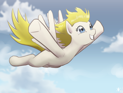 Size: 1600x1200 | Tagged: safe, artist:digiral, surprise, pony, alternate eye color, falling, freefall, solo