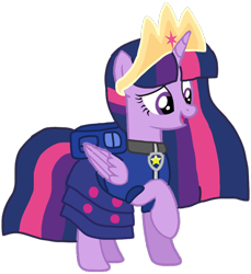 Size: 982x1074 | Tagged: safe, artist:徐詩珮, derpibooru import, twilight sparkle, twilight sparkle (alicorn), alicorn, pony, series:sprglitemplight diary, series:sprglitemplight life jacket days, series:springshadowdrops diary, series:springshadowdrops life jacket days, alternate universe, base used, chase (paw patrol), clothes, cute, paw patrol, simple background, transparent background