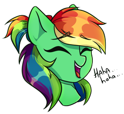 Size: 1153x1061 | Tagged: safe, artist:cloud-fly, oc, oc:lighting chaser, pony, bust, female, laughing, mare, portrait, simple background, solo, transparent background