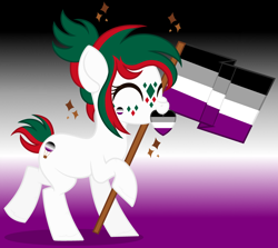 Size: 3600x3216 | Tagged: safe, artist:razorbladetheunicron, oc, oc only, oc:thrill seeker, earth pony, pony, asexual, asexual pride, asexual pride flag, base used, female, heart, mare, ponysona, pride, pride flag, solo