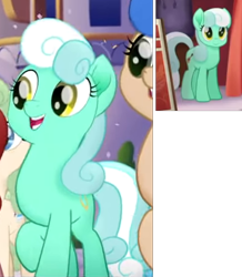 Size: 435x500 | Tagged: safe, screencap, earth pony, pony, my little pony: the movie, background pony, collage, cropped, female, mare, not bon bon, not lyra, raised hoof, solo focus, unnamed character, unnamed pony, we got this together