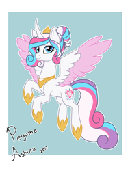 Size: 592x778 | Tagged: safe, artist:scarletdaymlp, oc, oc only, oc:princess quartz heart, pony, clothes, crown, horse shoes, jewelry, necklace, offspring, parent:princess cadance, parent:shining armor, parents:shiningcadance, regalia, shoes, solo