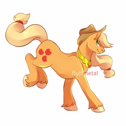 Size: 3000x3000 | Tagged: safe, artist:fluffmetal, derpibooru import, applejack, earth pony, pony, applejack's hat, cowboy hat, element of honesty, hat, high res, simple background, solo, white background