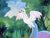 Size: 1200x907 | Tagged: safe, derpibooru import, screencap, pluma, bird, g1, my little pony 'n friends, the ghost of paradise estate, female, penna, solo, spread wings, tree, wings