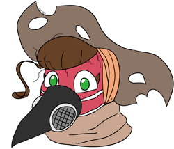 Size: 2612x2235 | Tagged: safe, artist:enfoke, derpibooru import, oc, oc only, earth pony, pony, bust, female, mask, plague doctor mask, simple background, solo, white background