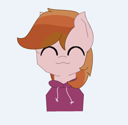 Size: 1058x1034 | Tagged: safe, artist:furtane, derpibooru import, oc, oc only, oc:stuben, earth pony, clothes, head only, hoodie, simple background, white background