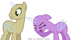 Size: 1114x623 | Tagged: safe, artist:pastel-pocky, derpibooru import, oc, oc only, alicorn, pony, alicorn oc, annoyed, base, duo, eyelashes, facehoof, female, horn, looking back, male, mare, open mouth, simple background, stallion, transparent background, wings