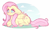 Size: 1127x686 | Tagged: safe, artist:drowsydolls, derpibooru import, fluttershy, pegasus, pony, cloud, cute, female, floppy ears, mare, no pupils, prone, shyabetes, sky, solo