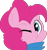 Size: 1280x1357 | Tagged: safe, artist:pegacornss, derpibooru import, pinkie pie, earth pony, pony, bust, clothes, cute, diapinkes, looking at you, one eye closed, open mouth, portrait, simple background, solo, transparent background, wink