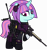 Size: 6000x6355 | Tagged: safe, alternate version, artist:n0kkun, derpibooru import, sunny flare, pony, unicorn, ar-57, armor, assault rifle, auto-9, bag, bandage, belt, boots, c4, clothes, cobra assault cannon, commission, equestria girls ponified, eyeshadow, female, gloves, goggles, gun, handgun, headset, helmet, knee pads, knife, makeup, mare, mercenary, pants, pistol, ponified, radio, raised hoof, rifle, robocop, saddle bag, shoes, simple background, solo, transparent background, watch, weapon, wristwatch